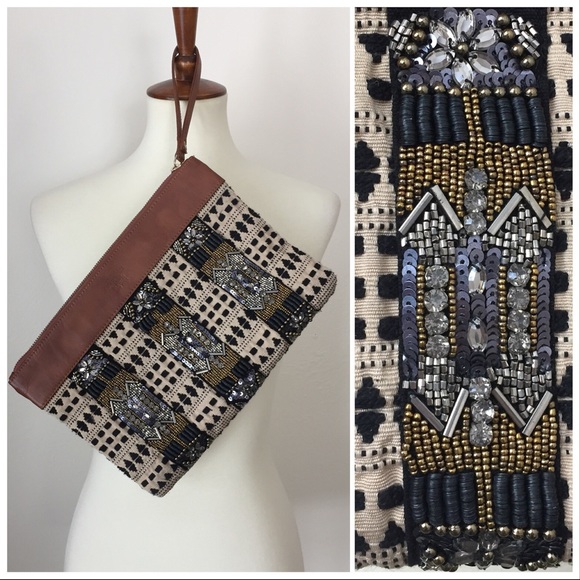 Abercrombie & Fitch Handbags - Abercrombie & Fitch embroidered beaded clutch